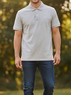 Abercrombie & Fitch Polo | Classic Fit | Light Heathered Gray | Size XXL